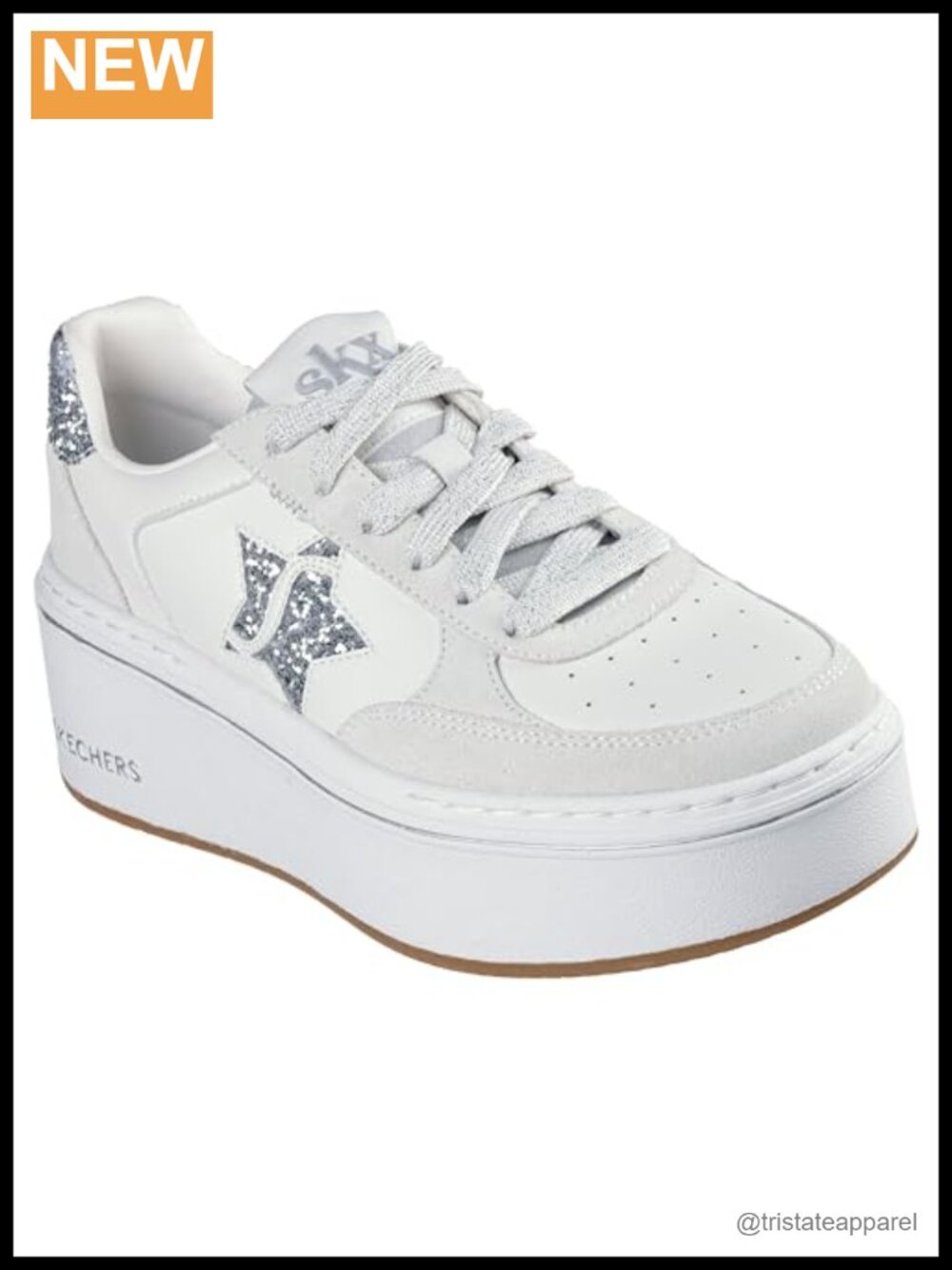 Skechers Paloma Brightest Star Platform Sneaker Air-Cooled Memory Foam Lace-Up